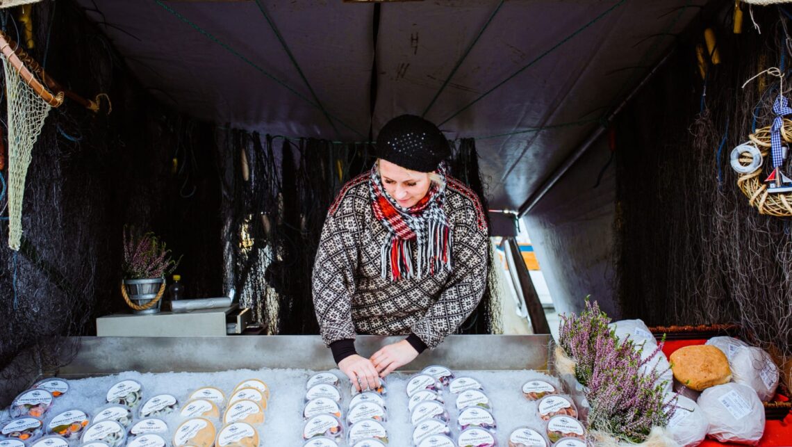 Woman selling herring