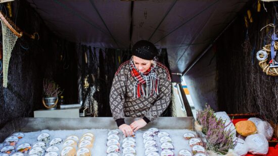 Woman selling herring